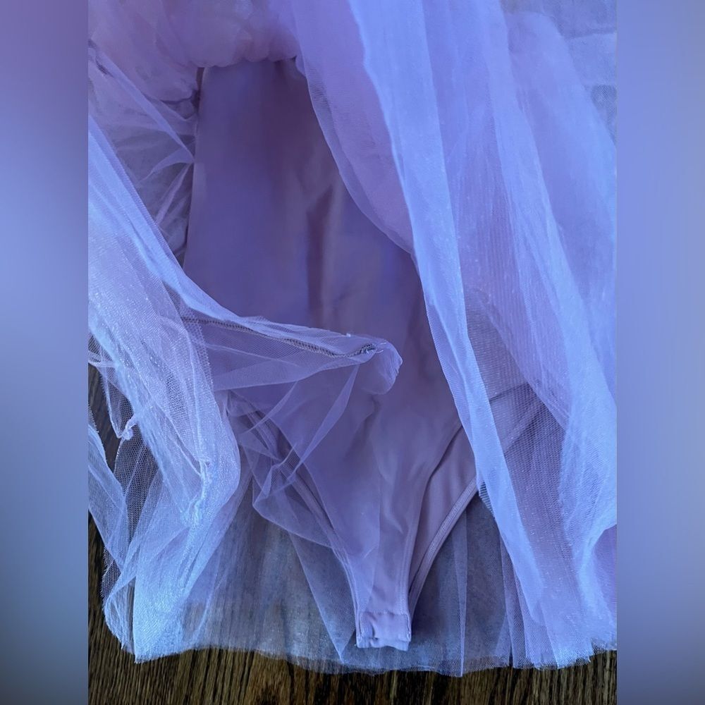Free People Let’s Talk Tutu Bodysuit Dress Lite Pink / Lavender Hue size Medium - Picture 7 of 9